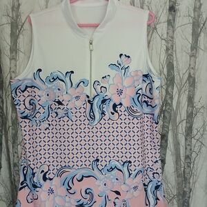 Tail Women's Floral Tank Top - Pink and Blue